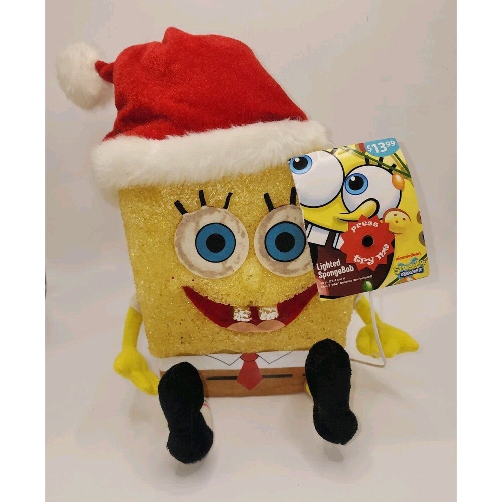 Sponge Bob Square Pants Christmas Lighted Santa Lamp Nickelodeon 2011 NEW